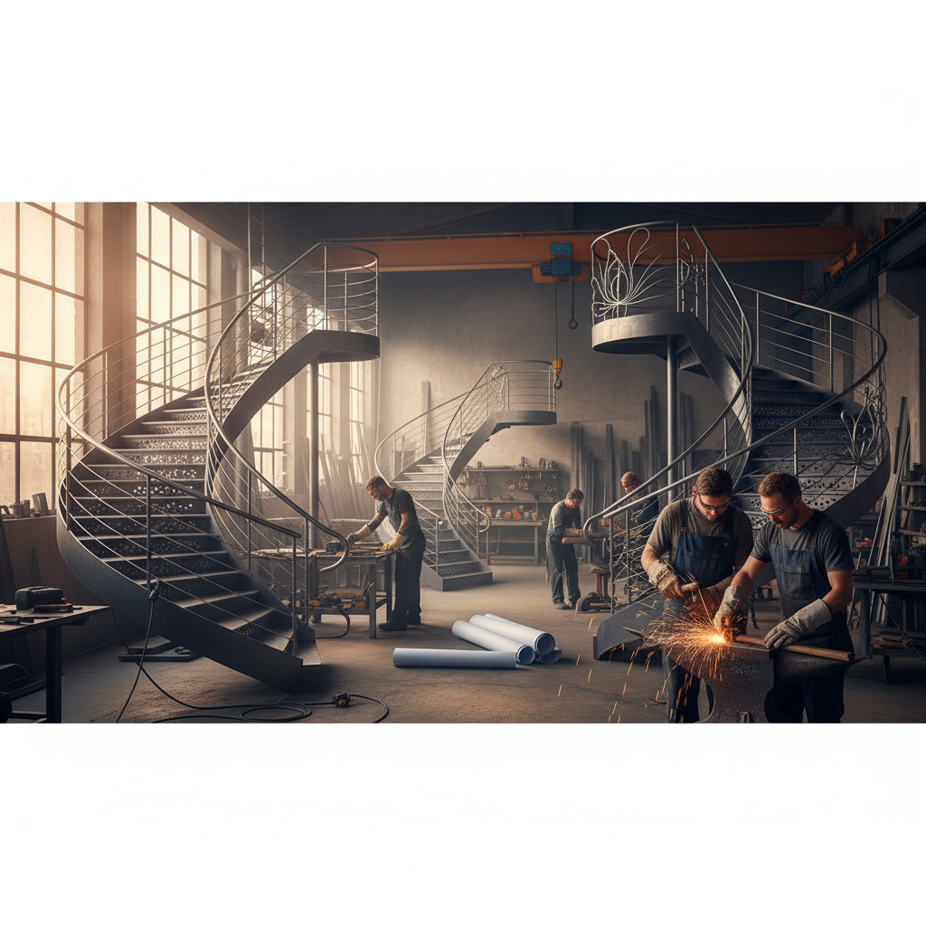 фото Лестницы и ограждения из металла: дизайн и производство