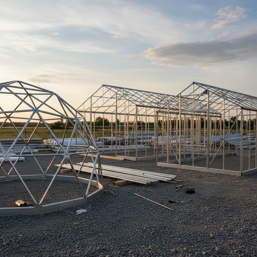 фото Металлические каркасы для теплиц: варианты и расчёт
