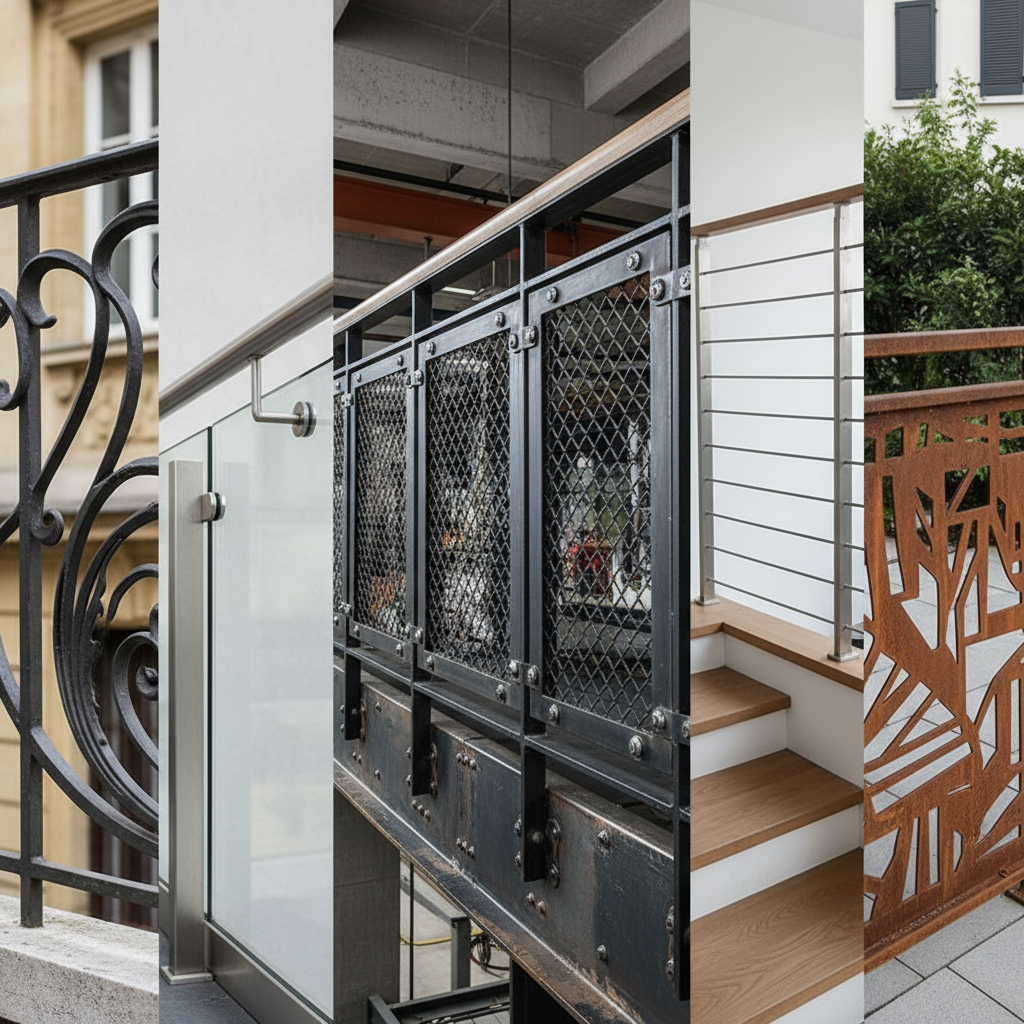 фото Перила и поручни из металла: стили и технологии производства