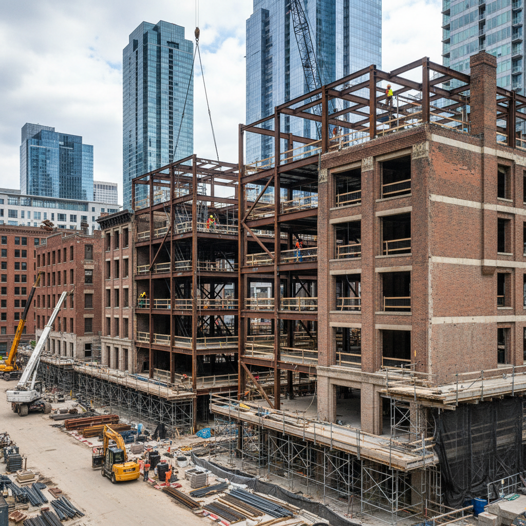 фото Реконструкция зданий с использованием металлоконструкций